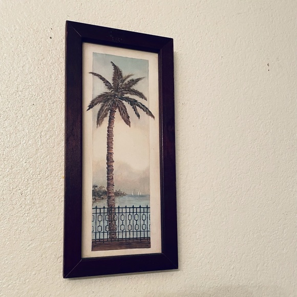 Small vintage beach tropical palm tree art - Picture 2 of 8
